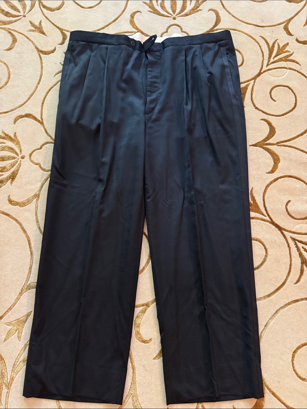 Stefano Ricci Black and Cream Dress Trousers